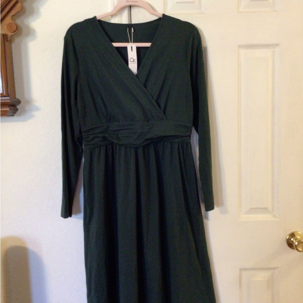 NWT OE Maternity Maxi Dress Green Size L